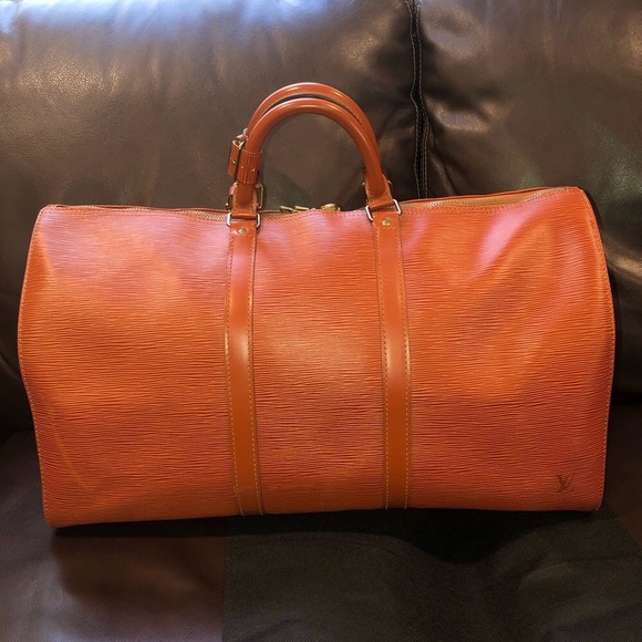 LOUIS VUITTON LV 50 Kenyan Fawn Epi Keepall Boston Travel Weekend Bag VI0970 - Picture 4 of 17